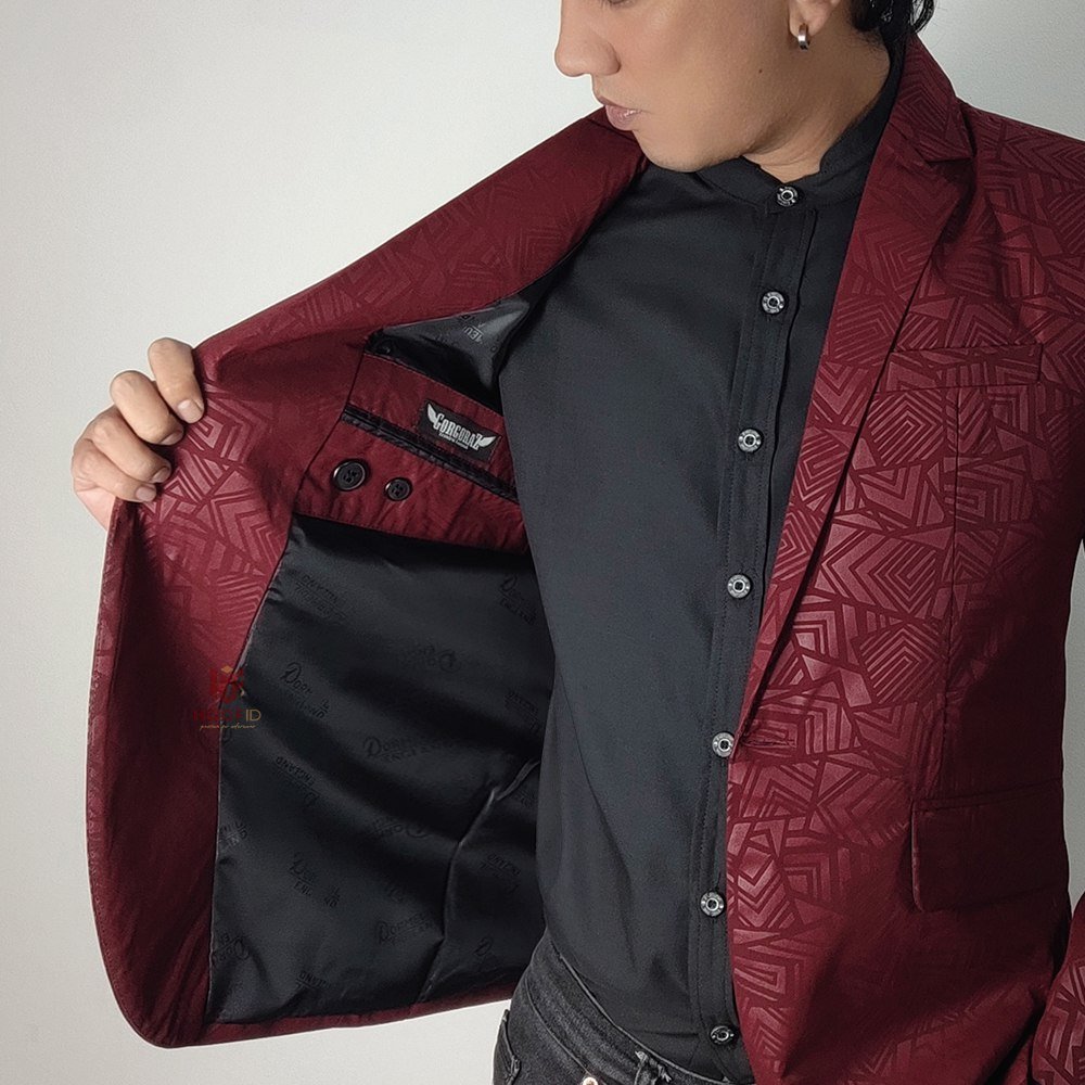 blazer embos maroon blazer embos maroon