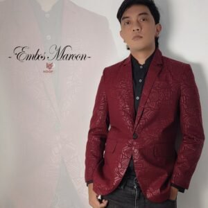 blazer embos maroon